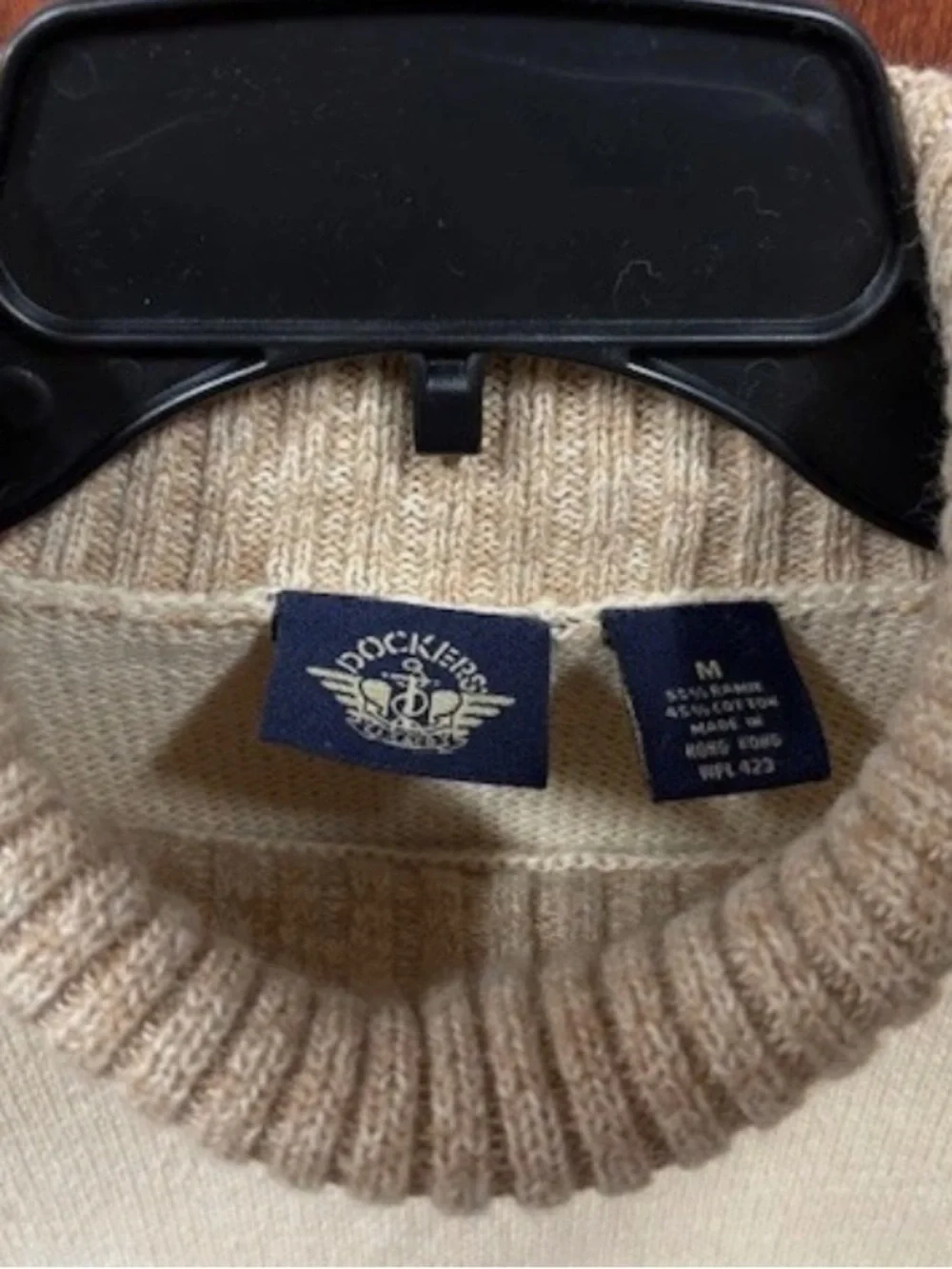 Dockers Early 2000s Beige/White Women's Turtleneck Sweater like new size M